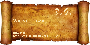 Varga Izidor névjegykártya